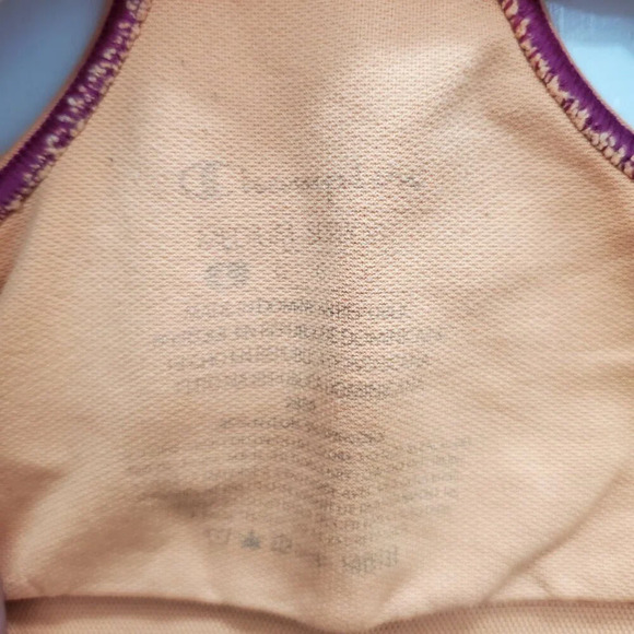 Champion Orange Contrast Stitch Medium Support Wireless Racerback Sports Bra L - Picture 5 of 7